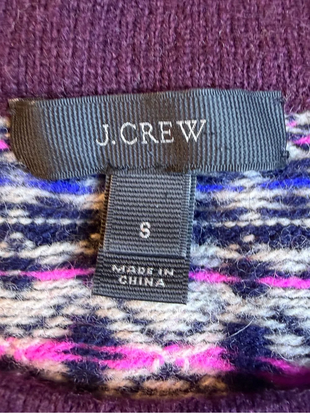 J. Crew Sequin Multicolor Fair Isle Lambswool Crewneck Sweater
